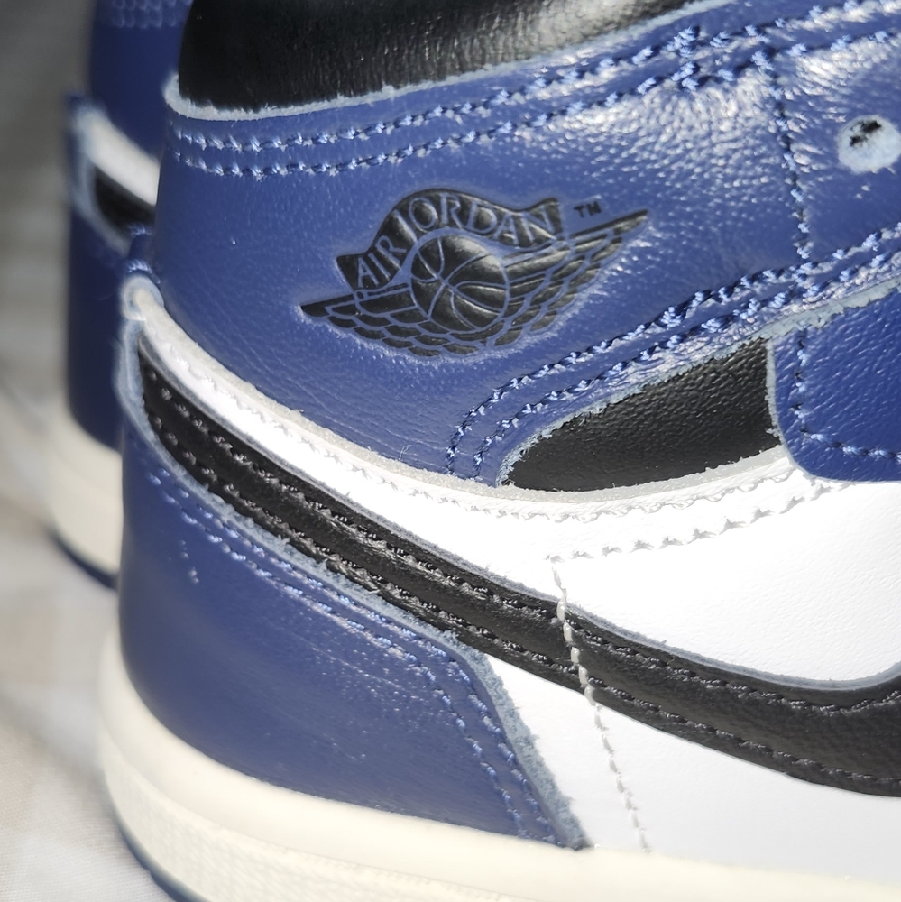 Toddlers Baby Nike Air Jordan 1 Retro High OG (TD) NAVY/WHITE (FD1413 401) - Picture 5 of 8